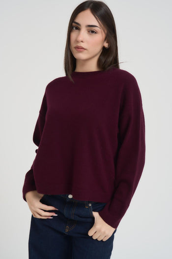 Maglia donna girocollo bordeaux - 3