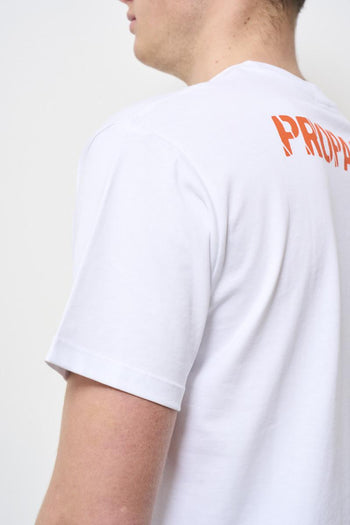 T-shirt uomo girocollo bianca con stampa colorata - 5
