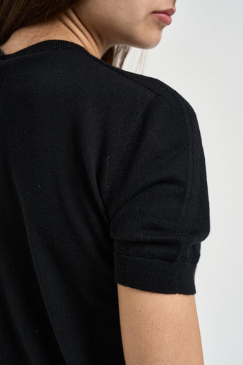 Maglia donna manica a sbuffo nera - 4