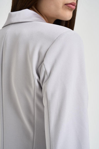 Giacca donna doppiopetto grigio perla - 6