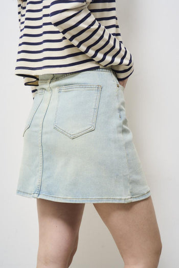 Minigonna donna in denim - 3