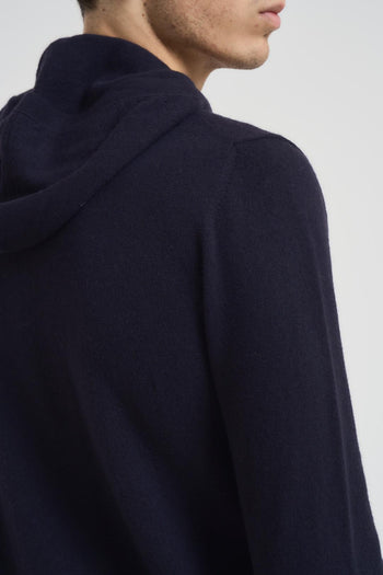 Maglia uomo con cappuccio blu - 5