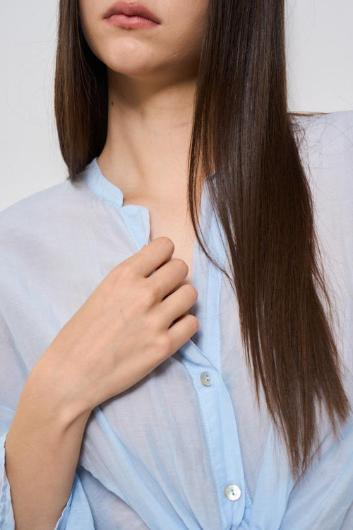 Camicia donna in mussola celeste - 2