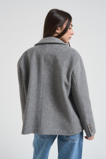 Giacca donna doppiopetto grigia - 3