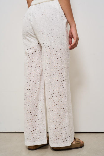 Pantalone donna in pizzo bianco - 5