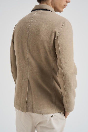 Giacca uomo in maglia beige - 4