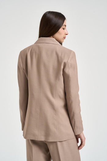 Giacca donna doppiopetto fango - 3