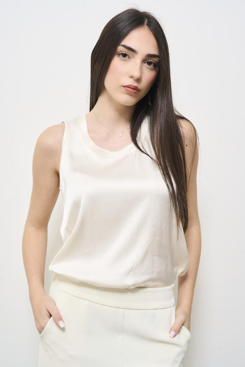 Women's cream satin top