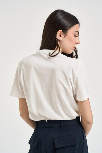 T-shirt donna bianca in cotone - 3