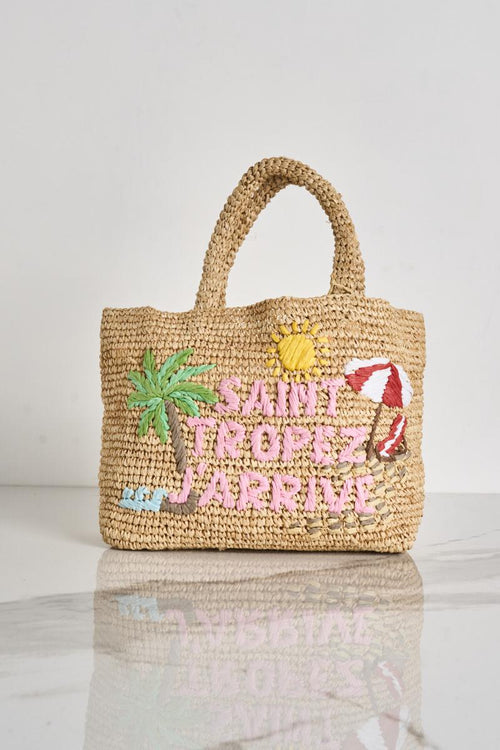 Borsa donna in rafia Saint Tropez j'arrive - 1
