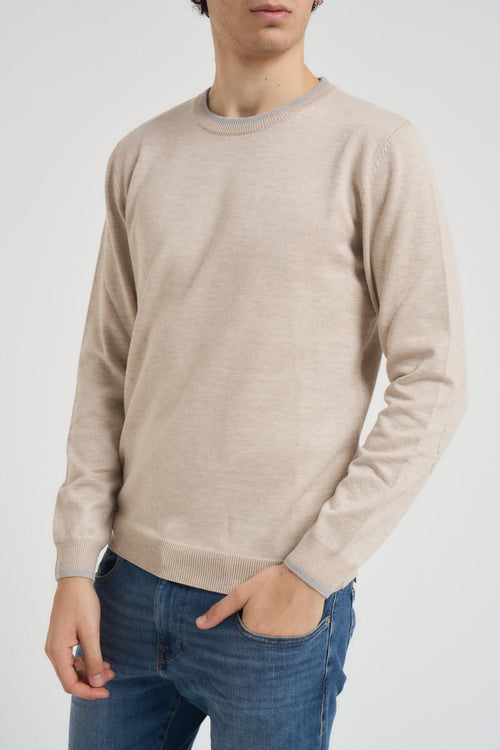 Maglia uomo girocollo beige