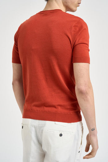 T-shirt uomo in maglia corallo - 4