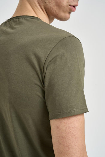 T-shirt uomo girocollo verde militare - 5