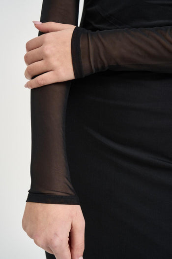 Abito donna aderente nero - 7