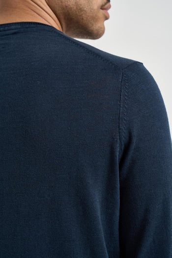 Maglia uomo girocollo blu - 5