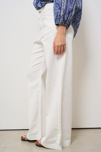 Jeans donna in denim bianco - 3