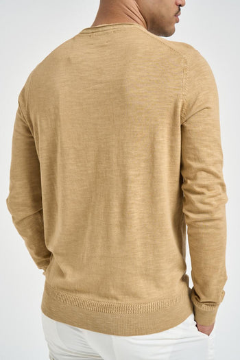 Maglia uomo girocollo cammello - 3