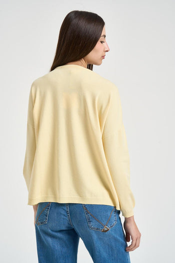 Maglia donna scollo a barca gialla - 3