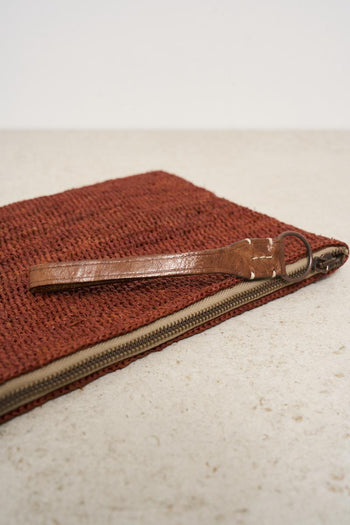 Pochette donna Ampy in rafia mattone - 4