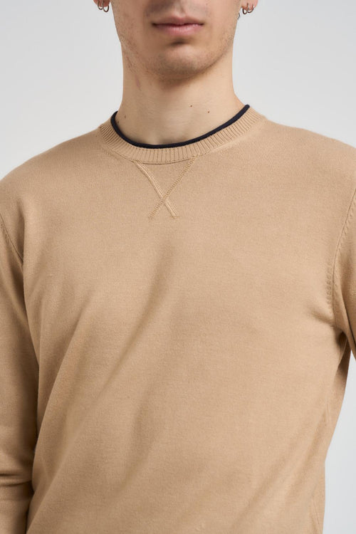 Maglia uomo girocollo cammello - 2