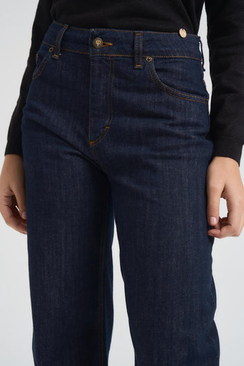 Jeans donna gamba dritta in denim scuro - 3