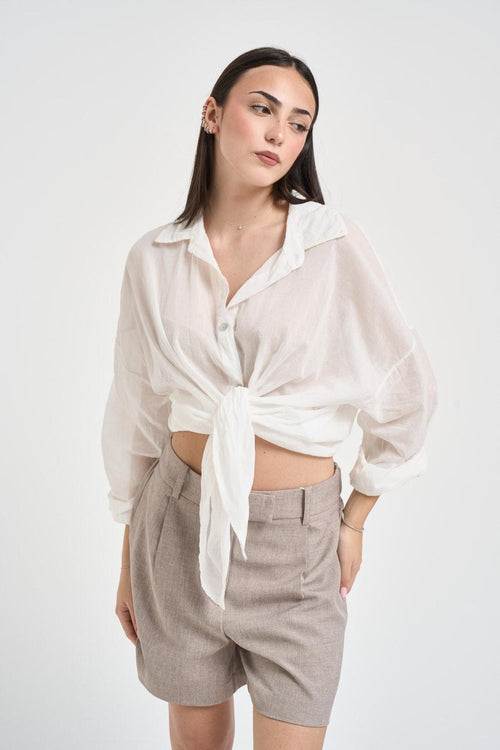 Camicia donna fluida bianca