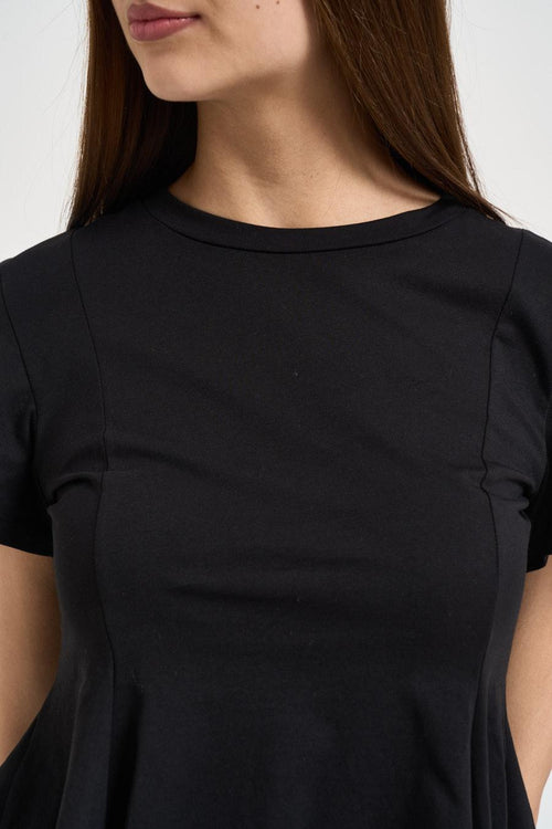 T-shirt donna fondo svasato nera - 2