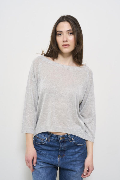 Maglia donna grigio lurex
