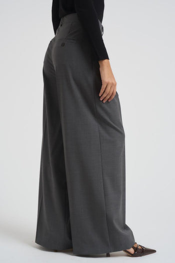 Pantalone donna a palazzo grigio - 4