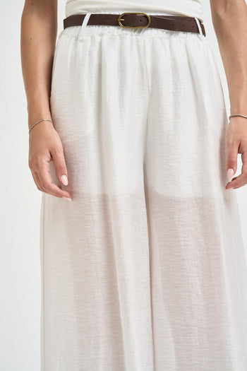 Pantalone donna satinato bianco - 5