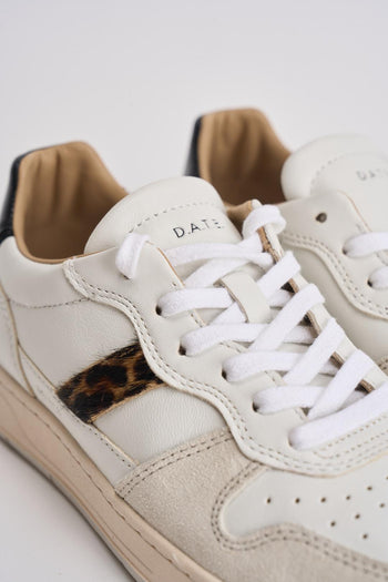 Sneakers donna W431-C2-VC-WD Court 2.0 vintage bianca e lepardata - 5