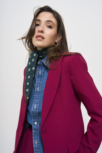 Women's single-breasted burgundy jacket - 3