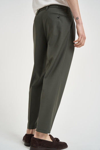 Pantalone uomo con pinces verde - 4