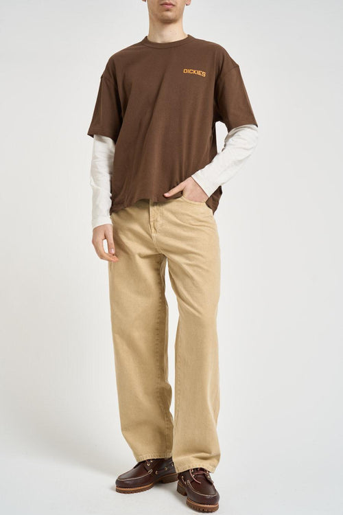 T-shirt uomo con stampa grafica marrone