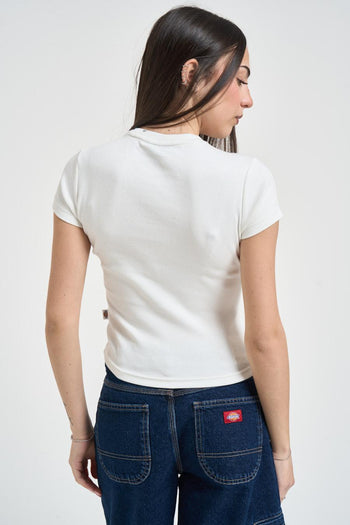 T-shirt donna girocollo bianca - 3