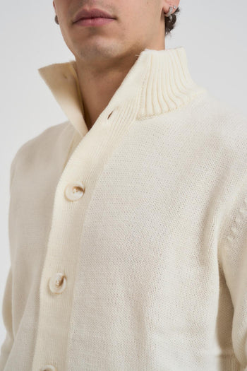 Cardigan uomo con bottoni latte - 3