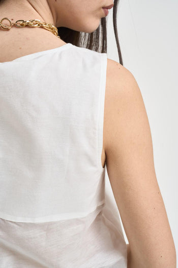 Top donna in mussola bianca - 6