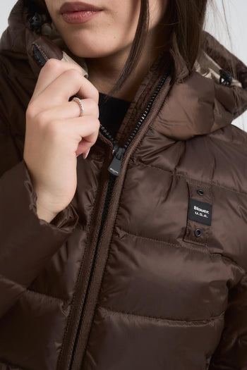 Piumino donna sfiancato marrone - 4