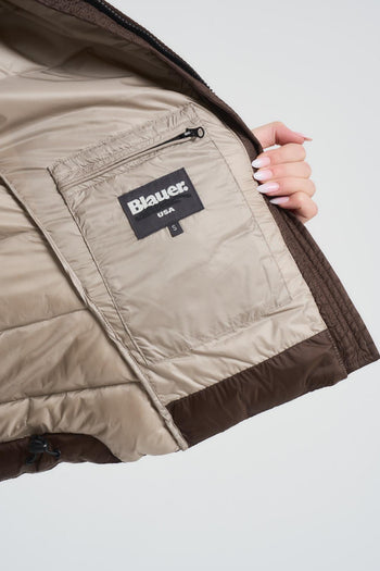 Piumino donna sfiancato marrone - 7