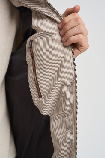 Piumino uomo in velluto pietra - 7