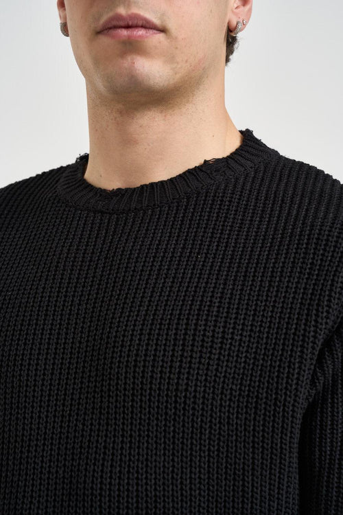 Maglia uomo con rotture nera - 2