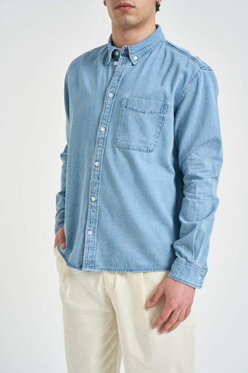 Camicia uomo in denim chiaro
