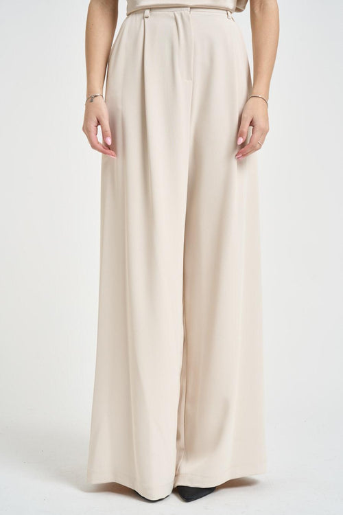 Pantalone donna ampio panna