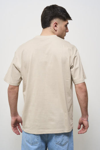 T-shirt uomo girocollo beige - 3