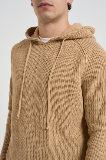 Felpa uomo in maglia cammello - 3