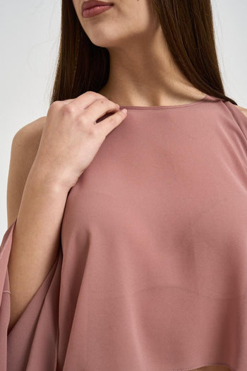 Blusa donna cut-out rosa antico - 3