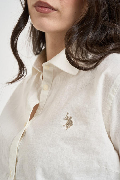 Camicia donna in lino bianca - 2