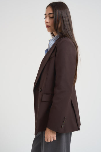 Giacca donna doppiopetto marrone - 4