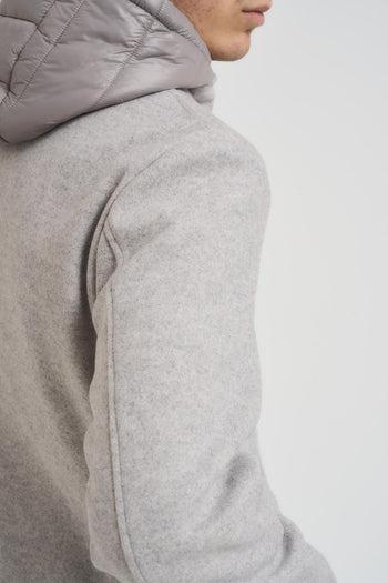 Cappotto uomo midi grigio chiaro con pettorina - 5