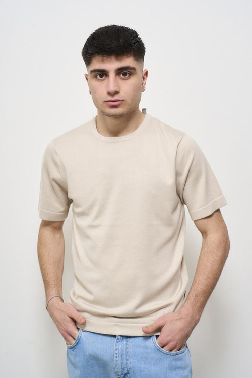 T-shirt uomo girocollo beige - 1
